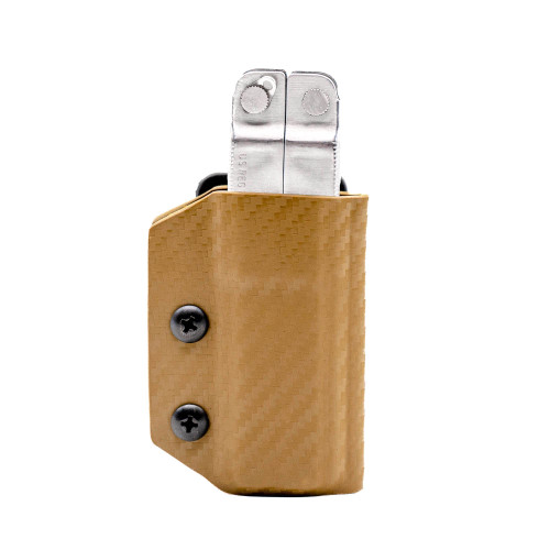 Kydex Multitool Sheath for LEATHERMAN Original & Heritage PST Pocket Survival Tool - Made in USA - Multi Tool Sheath Holder Cover Belt Pocket Holster - Multi-Tool not Included (Carbon Fiber Brown)