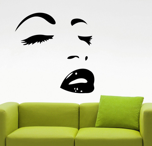 Sexy Woman Face Wall Art Vinyl Decal Eyes Vinyl Sticker Make Up Home Interior Dorm Bedroom Decor Beauty Graphic Design Mural Waterproof Sticker