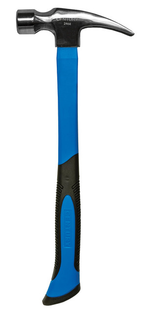 Century Drill & Tool 72244 Straight Claw Fiberglass Hammer, 16-Ounce