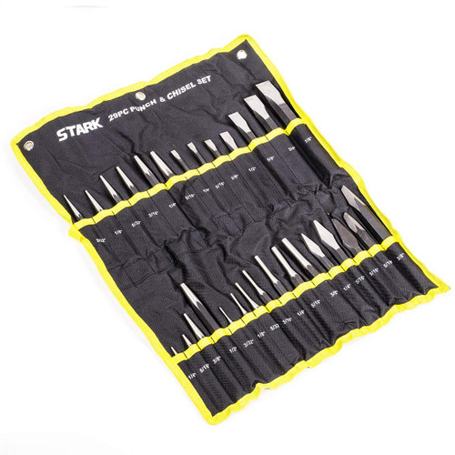 Stark 29-Pieces Cold Chisel Set Automotive Punch Tool Kit ' 29pcs Punch Chisel Set ' Pin Punch Set, Center Punch Set with Roll Up Pouch