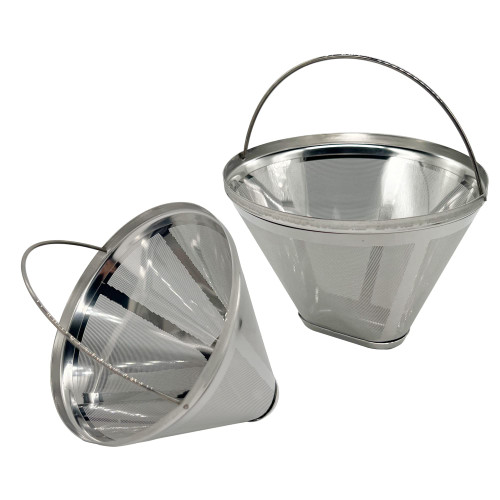 Coffee Filter for Ninja Dual Brew Coffee Maker, 2 Pack Reusable 304 Stainless Steel #4 Cone Coffee Filters for Ninja Coffee Maker, Accessories for Ninja Dual Brew Pro CFP201, CFP301, CFP305