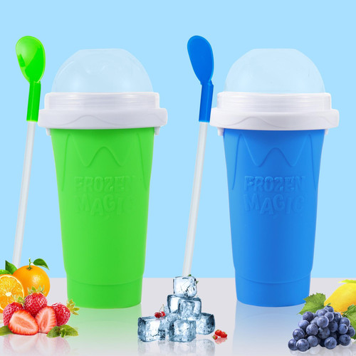 2 Pcs Slushie Maker Cup, Slushie Maker Magic Squeeze Cup Double Layer Squeeze Cup, Homemade Milkshake Maker Cooling Cup DIY for Family 2 Pcs Slushie Maker Cup, Slushie Maker Magic Squeeze Cup Double Layer Squeeze Cup, Homemade Milkshake Maker Cooling Cup DIY for Family