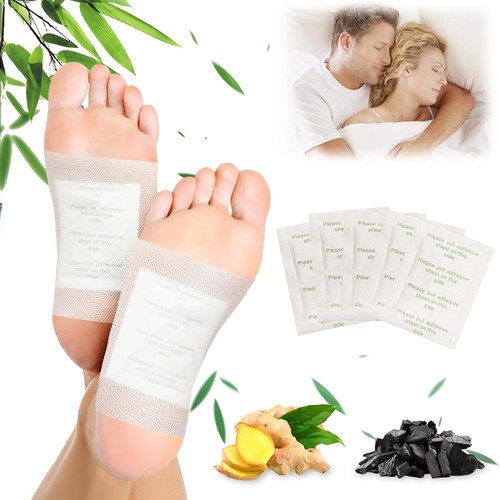 Foot Pads-20PCS Natural Bamboo Vinegar Ginger Powder Foot Pads,Remove Dampness, Pain Relief, Improves Sleep Quality, Relieves Stress and Fatigue, Highly Effective, Foot Care, Feel Better