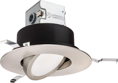 Lithonia Lighting RD 27K 90CRI BN M6 OneUp-6JBK Direct-Wire LED Recessed Downlight, 2700K/10.9W/820L, Round-Brushed Nickel