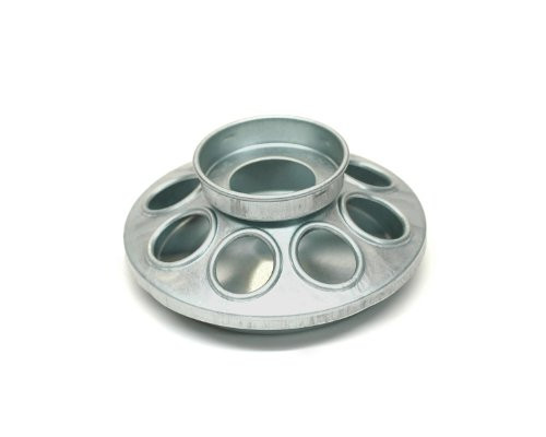 Brower MJ9 8-Hole Galvanized Mason Jar Feeder for Chicks and Small Birds