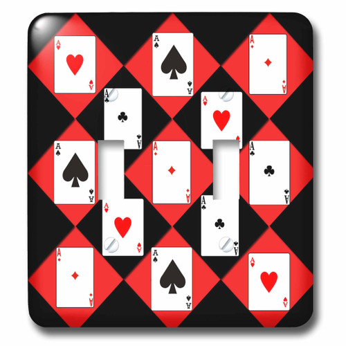 3D Rose LSP_218686_2 Playing Cards. Cool Design. Black and Red. Popular Image. Double Toggle Switch