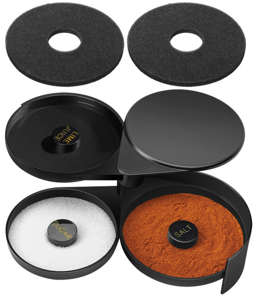 MONKKINO Margarita Salt Rimmer Set, Salt Rimmer with 2 Sponges, 3-Tier Glass Rimmer, Margarita Salt Rimmer Dish for Cocktails, Bar Salt and Sugar Rimmer for Drinks, Bar Accessories for Bloody Mary MONKKINO Margarita Salt Rimmer Set, Salt Rimmer with 2 Sponges, 3-Tier Glass Rimmer, Margarita Salt Rimmer Dish for Cocktails, Bar Salt and Sugar Rimmer for Drinks, Bar Accessories for Bloody Mary