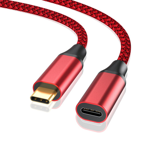 USB C Extension Cable,Nylon Braided USB C Extender Cable USB C Male to Female Cord,USB C 3.1 100W Fast Charging 10Gbps Data Transfer Compatibility for MacBook iPad Laptop Mobile Phone