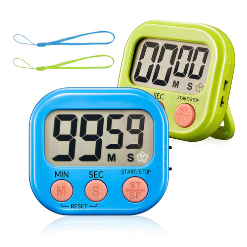 Timers,Classroom Timer for Kids,Kitchen Timer for Cooking,Egg Timer,Magnetic Digital Timer for Teacher,Study,Exercise,Oven,Cook,Baking,Desk - 2 Pack