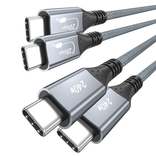UseBean 240W USB C to USB C Cable 6.6ft (2 Pack),USB 3.2 Gen 2X2 20Gbps Data Transfer Type-C Cable PD Fast Charging,4K Video Monitor Cord,for Thunderbolt 3/4 MacBook Pro, iPad Pro,Galaxy S21/S20