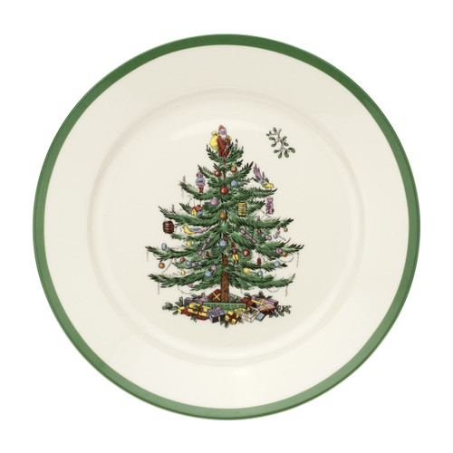 Spode Christmas Tree Luncheon Plates | 9-Inch | Made of Earthenware | Dinner, Salad, and Appetizer Plate | Serving Plate | Microwave and Dishwasher Safe