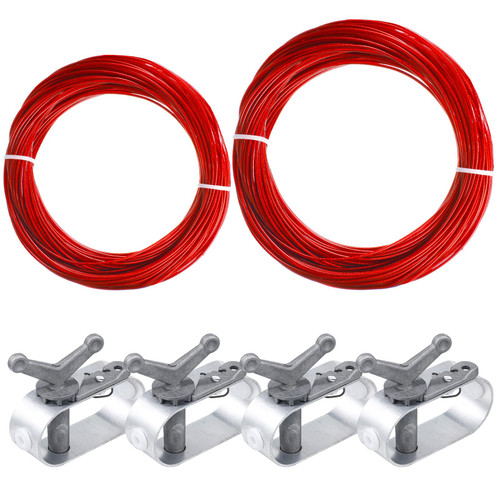 Hicarer 4 Pcs Swimming Pool Cover Cable and Winch Kit 100/131 ft Winter Cover Cable Winch Pool Cover Winch Winter Cover Winch for Above Ground Swimming Pool Winter Cover