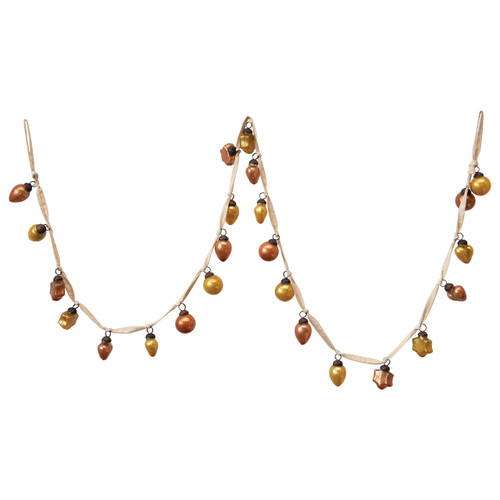 Creative Co-Op 72" L Mercury Ornament, Yellow & Pink Glass Garlands, Gold and Bronze