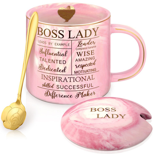 Boss Lady Coffee Mug for Women Boss Lady Gifts Woman Coffee Mug Appreciation Mug for Boss Day Mug for Boss Boss Lady Mugs Printing with Gold Pink Marble Ceramic Coffee Mugs 11.5 oz with Spoon and Lid Boss Lady Coffee Mug for Women Boss Lady Gifts Woman Coffee Mug Appreciation Mug for Boss Day Mug for Boss Boss Lady Mugs Printing with Gold Pink Marble Ceramic Coffee Mugs 11.5 oz with Spoon and Lid