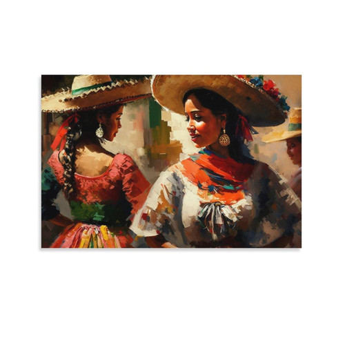 Mexican Woman Dancing at A Festival Oil Painting on Canvas Painting Mexican Art Mexican Home Decor M Canvas Painting Posters And Prints Wall Art Pictures for Living Room Bedroom Decor 08x12inch(20x30 Mexican Woman Dancing at A Festival Oil Painting on Canvas Painting Mexican Art Mexican Home Decor M Canvas Painting Posters And Prints Wall Art Pictures for Living Room Bedroom Decor 08x12inch(20x30
