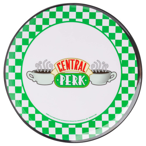 Silver Buffalo Friends Central Perk Logo Checkerboard Pattern 4pc Melamine Plate Set, Multicolored, Standard
