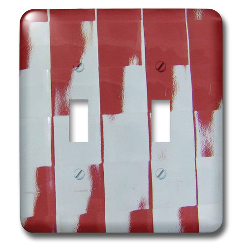 3dRose lsp_37326_2 Double Toggle Switch, White/Red