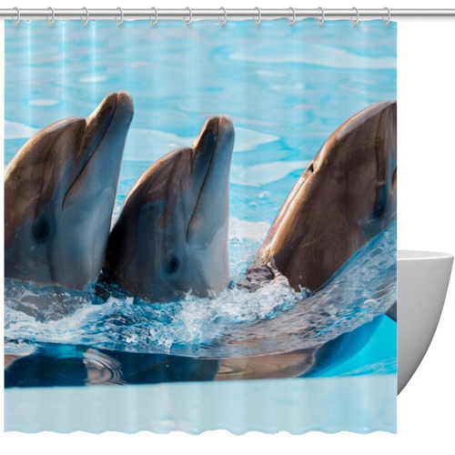 VAPOKF Shower Curtain for Bathroom Decor, Treee Dolphins Waterproof Polyester Fabric Bath Curtain Set with 12 Hooks - 60x72 Inches VAPOKF Shower Curtain for Bathroom Decor, Treee Dolphins Waterproof Polyester Fabric Bath Curtain Set with 12 Hooks - 60x72 Inches