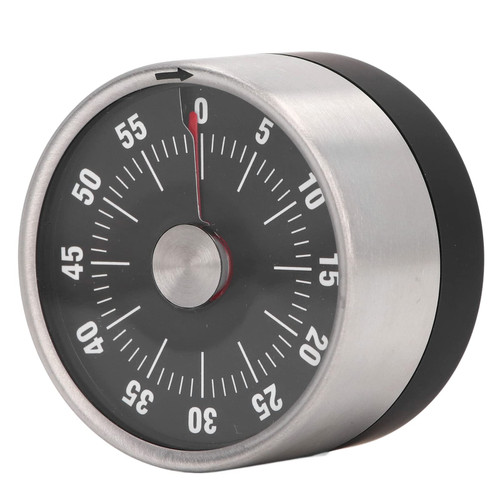 Timer Kitchen Timer 60 Minute Timing, Visual Timer Magnetic Countdown Countdown Timer for Classroom Cooking Fitness Baking Studying Teaching, Stainless Steel Material(Black)