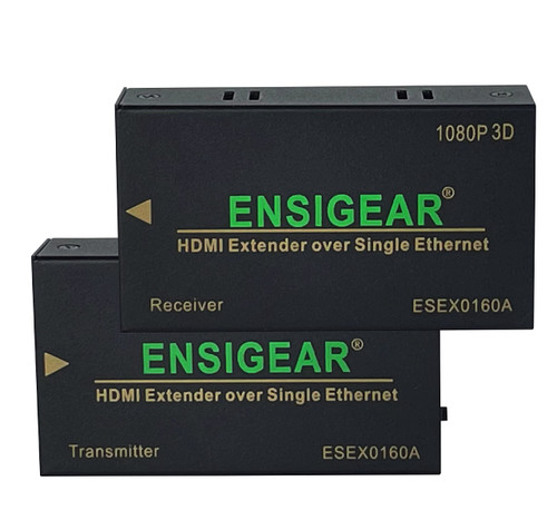 HDMI Extender? Single CAT5E/6/7 Full HD 1080P/3D, D-olby Digital/DTS, EDID Adjustable (Supports Cable up to 200 ft)