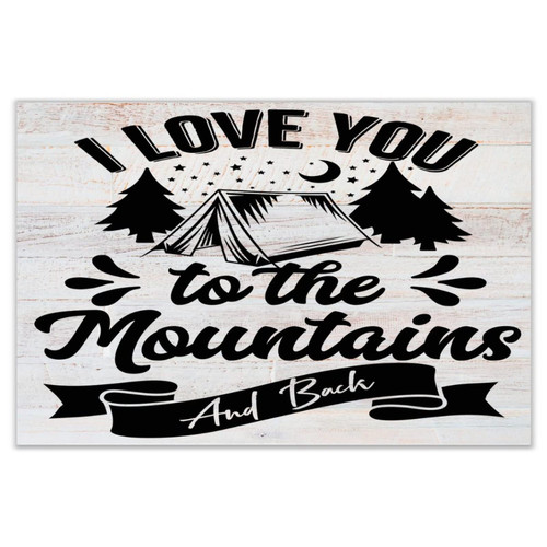 Autravelco Rustic Home Decor Wood Home Sign I Love You to The Mountains And Back Vertical Wall Art Wood Plaque Sign 12x18 Inch Wooden Hanging Signs Home Decor for Dinning Room House