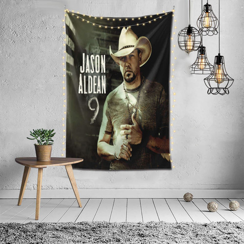 TTOILS Jason Music Aldean Singer Tapestry Art Wall Hanging Aesthetic Tapestries Room Decor For Bedroom Dorm Living Room 60x40inch