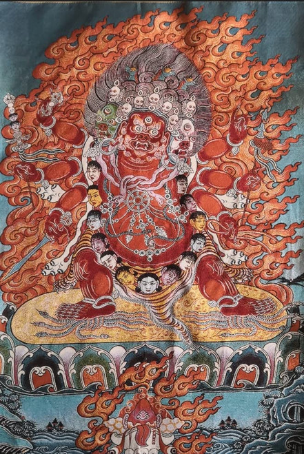 Silk Embroidery Tibetan Thangka Buddhism Horsehead King Kong Fengshui Tangka Wall Hanging For Home Decor Tapestry Meditation