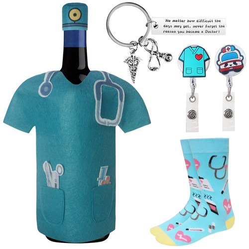 Nurse Wine Bottle Cover,Doctor Gifts,Nurse Practitioner Gifts,Doctor Wine Coat,Nurse Gift Ideas,Nursing Gifts,White Coat Ceremony Gifts,Felt Wine Bag,Doctor Wine Bottle Cover
