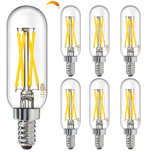 Volxon E12 LED Bulb Dimmable 60 Watt Equivalent, Candelabra Edison Light Bulb Warm White 2700K, 5W 600LM Warm Light Bulb, Vintage Filament Bulb, ETL Listed, 6 Pack