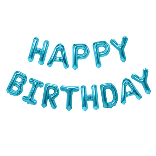 Happy Birthday Balloon, Happy Birthday Banner Blue, 16 Inch, Happy Birthday Balloons, Happy Birthday Balloons Letters, Mylar Foil Blue Happy Birthday Balloon Banner Party Decorations