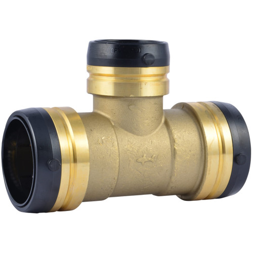 SharkBite 2 Inch x 2 Inch x 1-1/2 Inch Reducing Tee, Push To Connect Brass Plumbing Fitting, PEX Pipe, Copper, CPVC, PE-RT, HDPE, UXL08545441