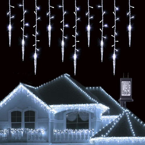 Icicle Christmas Lights, 29.5ft 360 LED Connectable Icicle String Lights with 60 Drops, Window Curtain Fairy Lights with 8 Modes, Icicle Fairy Twinkle Lights for Christmas Decorations (White) Icicle Christmas Lights, 29.5ft 360 LED Connectable Icicle String Lights with 60 Drops, Window Curtain Fairy Lights with 8 Modes, Icicle Fairy Twinkle Lights for Christmas Decorations (White)