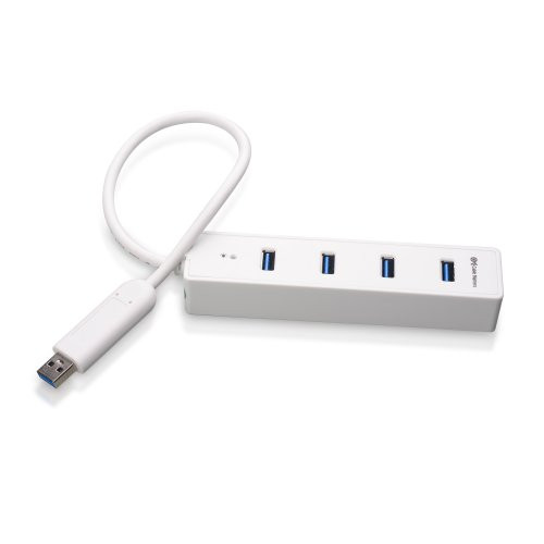 Cable Matters 4-Port SuperSpeed USB 3.0 Portable Mini-Hub Parking Strip - Bus Powered in White