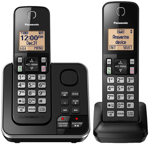 Panasonic KX-TGC362B Dect 6.0 2 Handset Landline Telephone (Renewed)