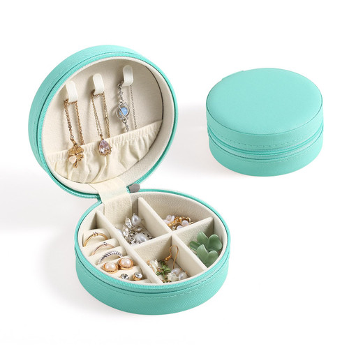 CASEGRACE Travel Jewelry Case, Small Jewelry box for Women Girls, Portable Mini Jewelry Organizer Display Case with Zipper for Rings Earrings Necklace Bracelets Storage, Blue CASEGRACE Travel Jewelry Case, Small Jewelry box for Women Girls, Portable Mini Jewelry Organizer Display Case with Zipper for Rings Earrings Necklace Bracelets Storage, Blue