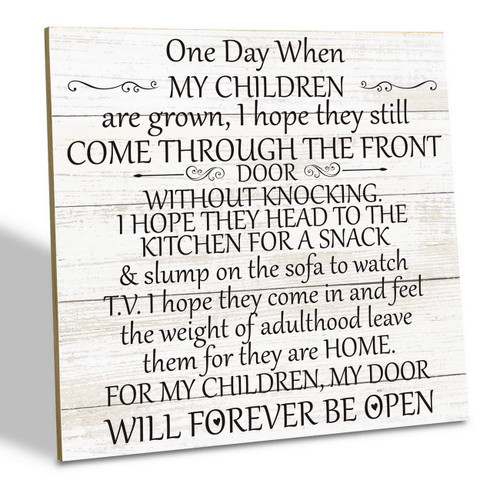 Family Sign, One Day When My Children Are Grown..., Wood Plaque Table Art Sign 6.2 * 6.2inch, Rustic Parents Wood Sign, Home Sign, Family Room Decor, Parents Children Sign, Parents Love Sign