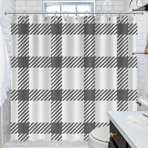 COVOME Shower Curtain Buffalo Check Plaid Bathroom Shower Curtain Country Shower Curtains Home Bathroom Decorations 72x72 Inch