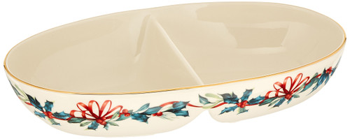 Lenox Winter Greetings Divided Oval Bowl
