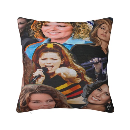 Shania Music Twain Singer Collage Throw Pillow Covers Double Printing Pillowcase Super Soft Pillow Cover for Chair Cushion Home Decor 22"X22"
