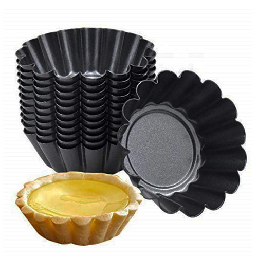 MGGi 12 Packs Egg Tart Mold, Bigger Size 3 x 0.9inch, Non-Stick Pan Carbon Steel Egg Tart Molds, Mini Pie Mould, Muffin Cupcake Pudding Baking Cup Maker - for Pies, Chinese Egg Tart, Cakes