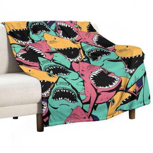 Lurnise Blankets Sharks Flannel Blanket Cozy Bedding Throw Blankets for Sofa Couch Chair Office 30"x40" Lurnise Blankets Sharks Flannel Blanket Cozy Bedding Throw Blankets for Sofa Couch Chair Office 30"x40"