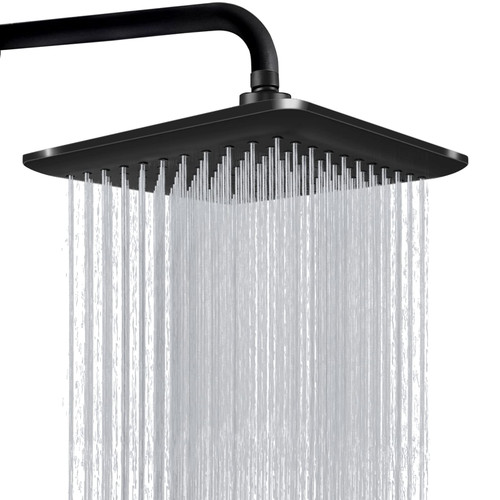 Rain Shower Head High Pressure: Abujia 9 Inch Luxury Large Square Rainfall Black Shower Heads, Adjustable Wall Mounted Fixed High Flow Waterfall Showerhead for Bathroom