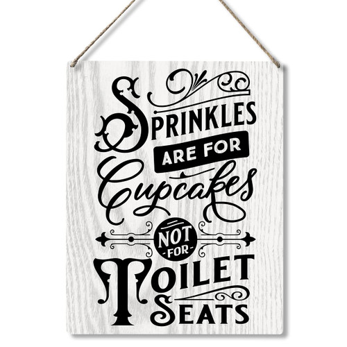 Retro Bathroom Sign Funny Wood Plaque Sign Wall Hanging Farmhouse Bathroom Quote Sign for Toilet Restroom Home Decor Gifts