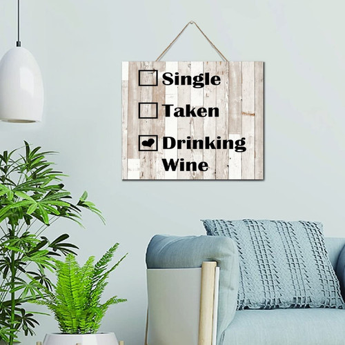 Autravelco Personalized Home Decoration Established Wood Sign Single Taken Drinking Wine Motivational Wall Art Wood Plaque Sign 10x12 Inch Wooden Hanging Signs Home Decor for Room Front Porch
