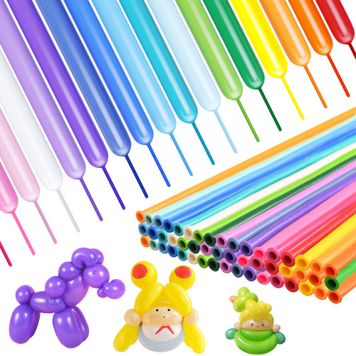 210pcs 260 Rainbow Long Balloons - Long Balloons for Balloon Animals, Twisting Balloons for Balloon Garland, Skinny Latex Balloons for Birthday Wedding Festival Clowns Party Decorations
