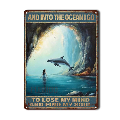 FLFGIDD Nostalgic Vintage Metal Wall Decor and Into The Ocean I Go to Lose My Mind and Find My Soul Tin Sign Vintage Art Wall Decor for Home Bar Pub Cafe Farm Room 6x8inch FLFGIDD Nostalgic Vintage Metal Wall Decor and Into The Ocean I Go to Lose My Mind and Find My Soul Tin Sign Vintage Art Wall Decor for Home Bar Pub Cafe Farm Room 6x8inch