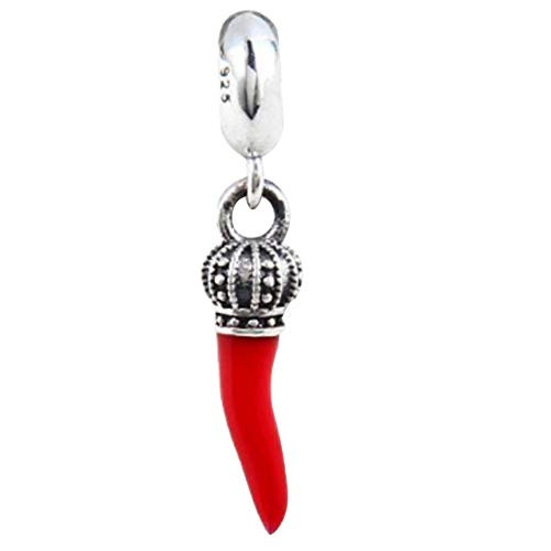 Crown Dangle Charm / Pepper Charm Authentic 925 Sterling Silver Red Chilli Charm fit for DIY Charms Bracelets