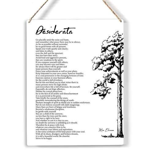 Desiderata Poem Wood Sign Desiderata Poem Wooden Signs Rustic Hanging Plaque Home Office Wall Art "8 x 10" Literature Sign Wall Decor for Home Office