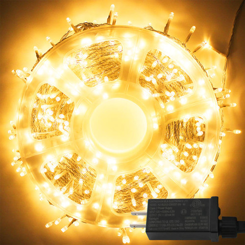 YAOZHOU Christmas String Lights Indoor Outdoor IP44 Waterproof 196.8Ft 600LED 8 Modes Warm White Fairy Decor Lights for Holiday,Party,Wedding,Garden(Warm White)