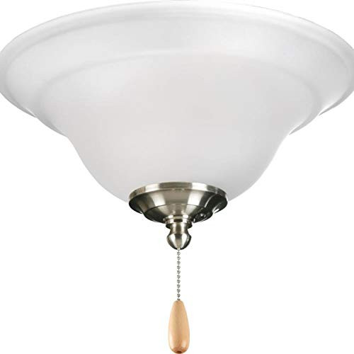Progress Lighting 3-Light Trinity Brushed Nickel Ceiling Fan Light Kit with Etched Glass